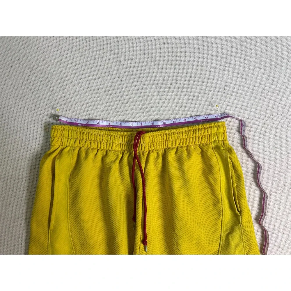 Jordan Men's Yellow Basketball Shorts Dri-FIT Athletic Gym Mesh Shorts Size L